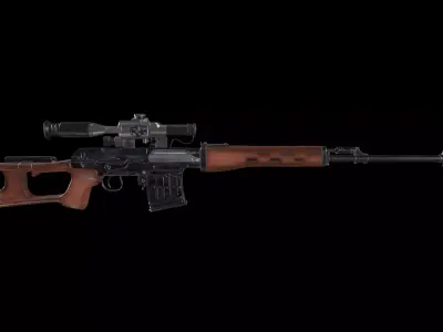 Dragunov Svd Rifle Low-poly 3D model