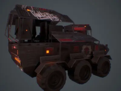 Cyberpunk Military Vehicle Low-poly 3D model