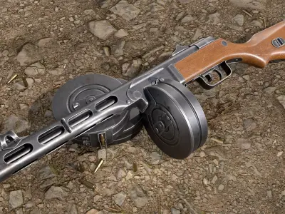 PPSh-41 Low-poly 3D model buy