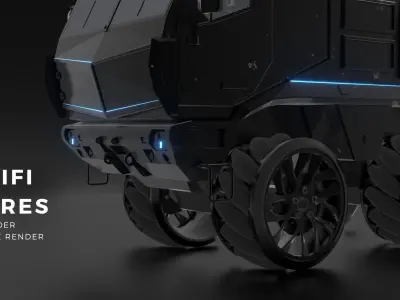 EEVEE Cyber army truck Low-poly 3D model