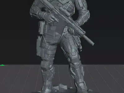 Desert Phantom Operator Modern Tactical Soldier STL Model  3D print model