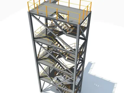 Metal Industrial Tower 07 3D model