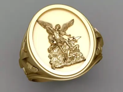 Antique Religious Ring 3D print model