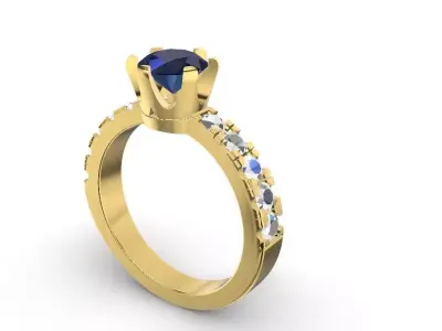 2 part engagement ring 3D print model