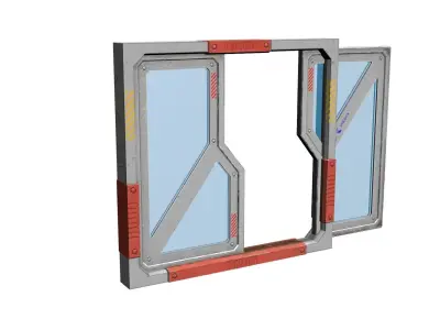 sci fi door Free low-poly 3D model get