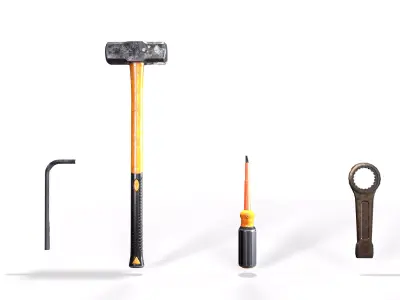 Hardware tools Low-poly 3D model