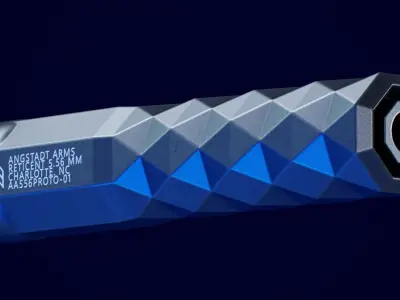 Angstadt Arms RETICENT 556 Suppressor Low-poly 3D model