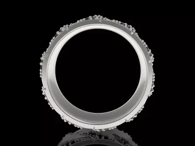 Round Diamond Mens Wedding Band 3D print model