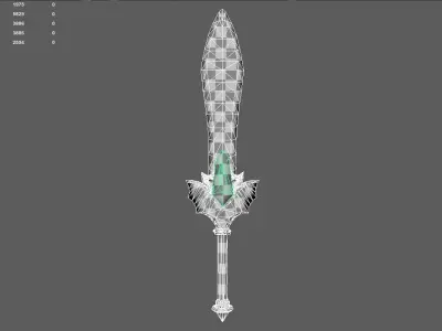 A stylized Vampire sword Low-poly 3D model