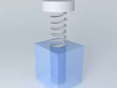 Screw cube with spring Free 3D model