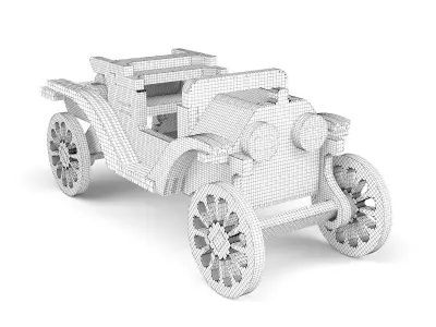 Wooden toy car 50 3D model