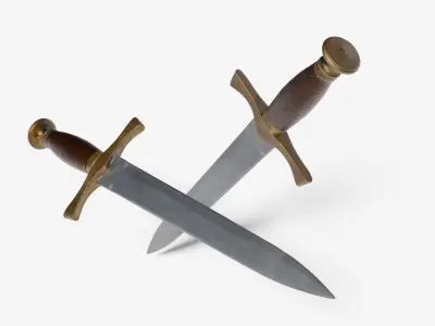 Daggers two swords Low-poly 3D model