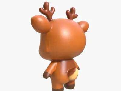 Cartoon Deer Low-poly 3D model