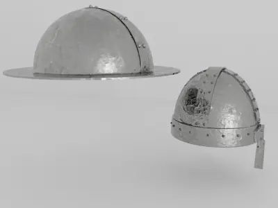Helmet medieval 3 Low-poly 3D model