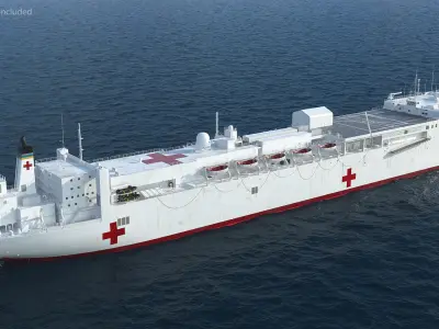 USNS Mercy T AH 19 Hospital Ship 3D model