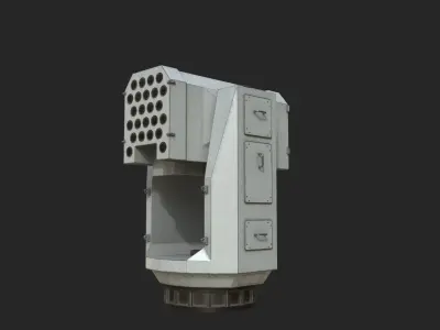 Chinese Navy HHQ10 Ship to air missile Launcher HHQ-10 Low-poly 3D model