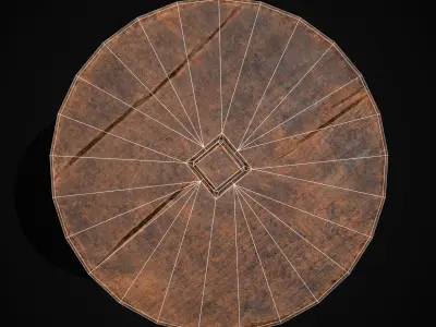 Antique Adjustable Stool Low-poly 3D model