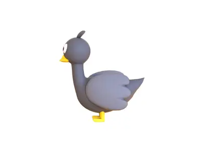 Cartoon Goose Cute  Low-poly 3D model