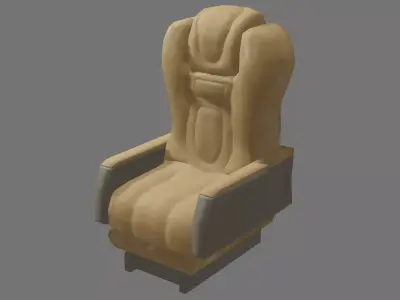 airplane seat Low-poly 3D model
