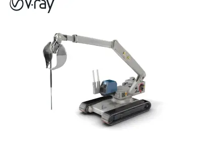 Industrial Extraction Arm Telescopic Arm model pack Low-poly 3D model