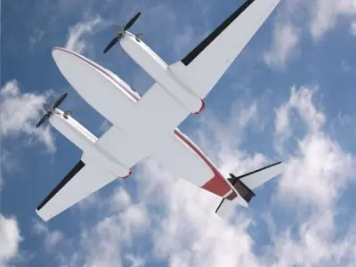 Beech craft King Air 350 propeller aircraft 3D model