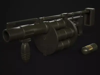 Grenade Launcher 40mm  Low-poly 3D model