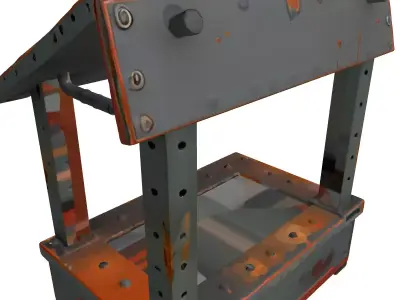 Industrial Rusty Metal Lectern Stand Low-poly 3D model