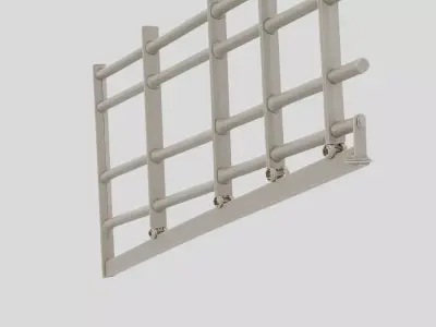 Industrial Factory Safety Railing Section for 3D print 3D model