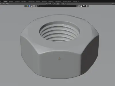 Nut Three-Quarter 3D model