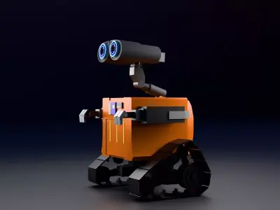Wall e Robot Detailed Character Sci Fi Utility Low Poly Model  Low-poly 3D model
