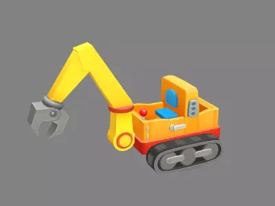 Cartoon crane toy Low-poly 3D model