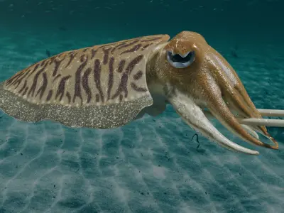 Cuttlefish rigged 3D model