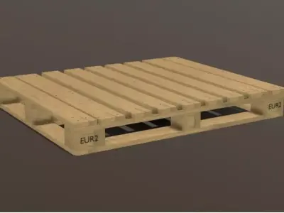 Pallet EUR2 Low-poly 3D model