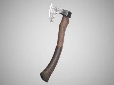 Curved Axe Low-poly 3D model