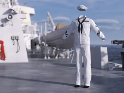  US Navy Service Uniform White with Awards 