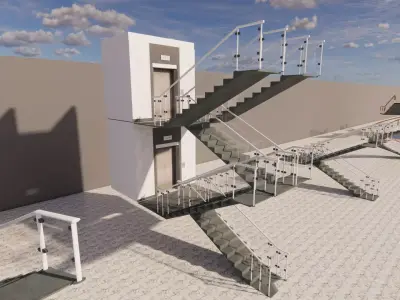 Industrial Stairs 3D Model 3D model purchase