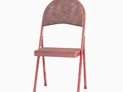 Folding Chair Set Low-poly 3D model