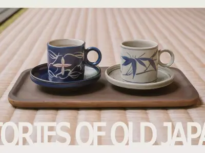 Japanese Two-Tone Demitasse Cup Set Low-poly 3D model