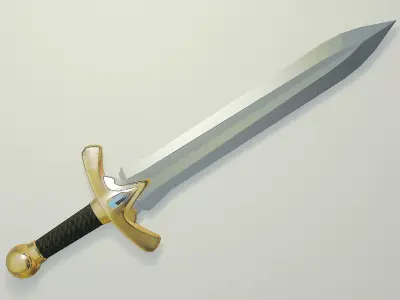 Stylized Low Poly Sword Game Weapon Low-poly 3D model