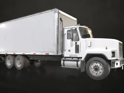 Classic Cargo Truck Low-poly 3D model