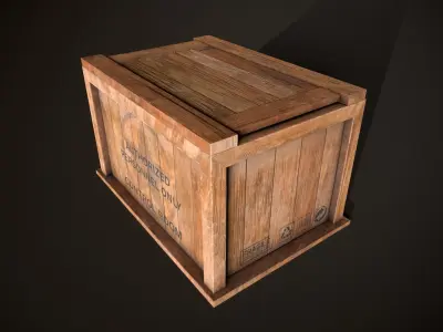 Wooden Crate-8 Low-poly 3D model