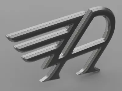 austin logo 3D model by 3dlogoman