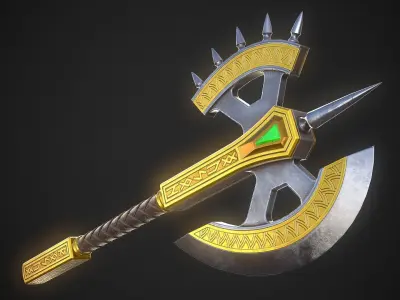 Fantasy Axe 04 - 4 Variations 3D Model Pack