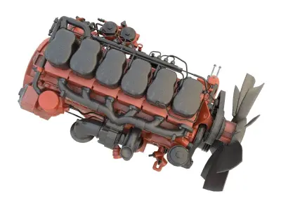 Diesel Engine 3D model by CG-Koala