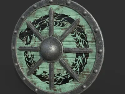 Old Shield Low-poly 3D model