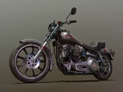 American Cruiser Motorcycle Low-poly 3D model