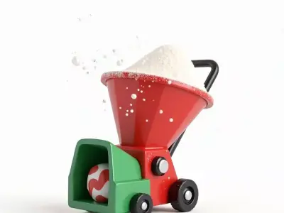 Christmas Snow Blower 3D Model Festive Winter Prop Low-poly 3D model