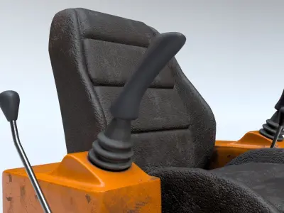 Excavator Digger Truck Cab Interior Low-poly 3D model