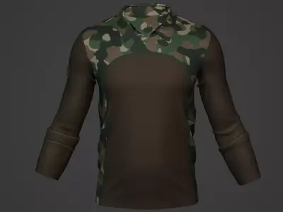 Military Soldier Clothing T-shirt Low-poly 3D model 28
