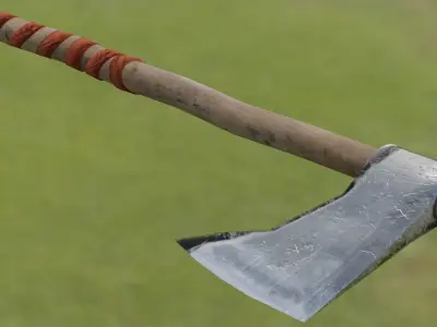 Battle Axe Low-poly 3D model 20